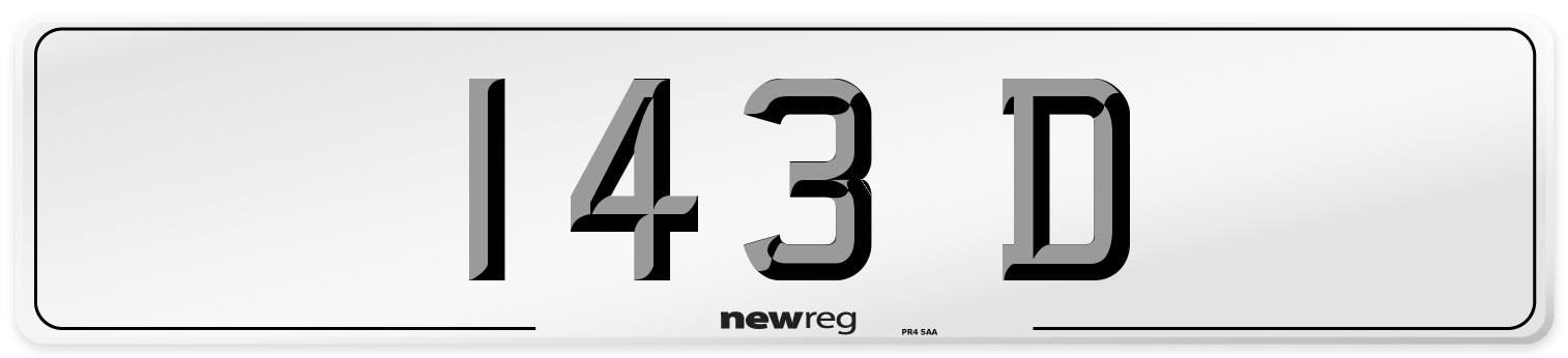 143 D Number Plate from New Reg